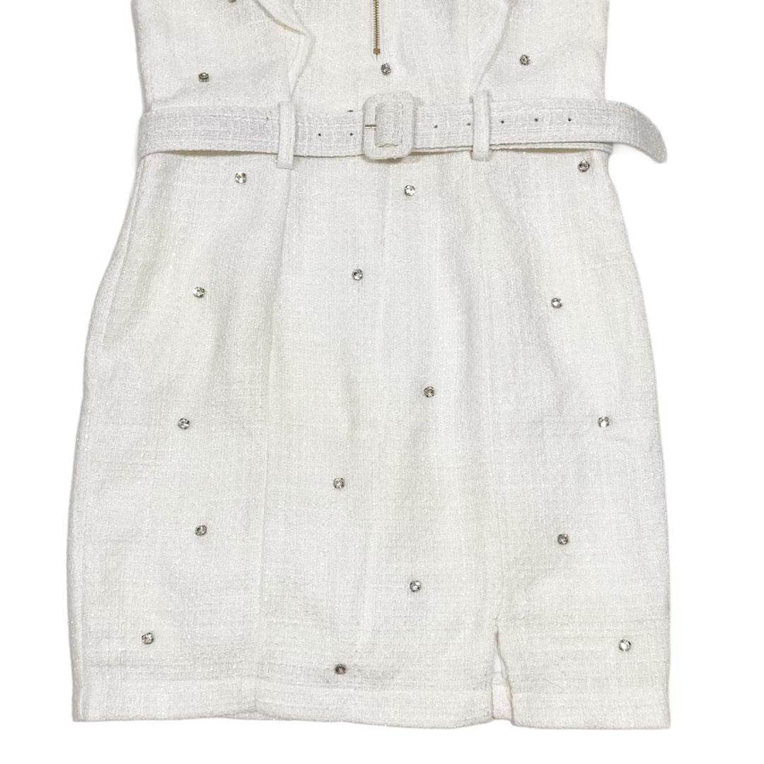 ビジューラメツイードフリルドレス　ジュエルズ ビジューラメツイードフリルドレス ジュエルズ 再入荷!ビジューラメ