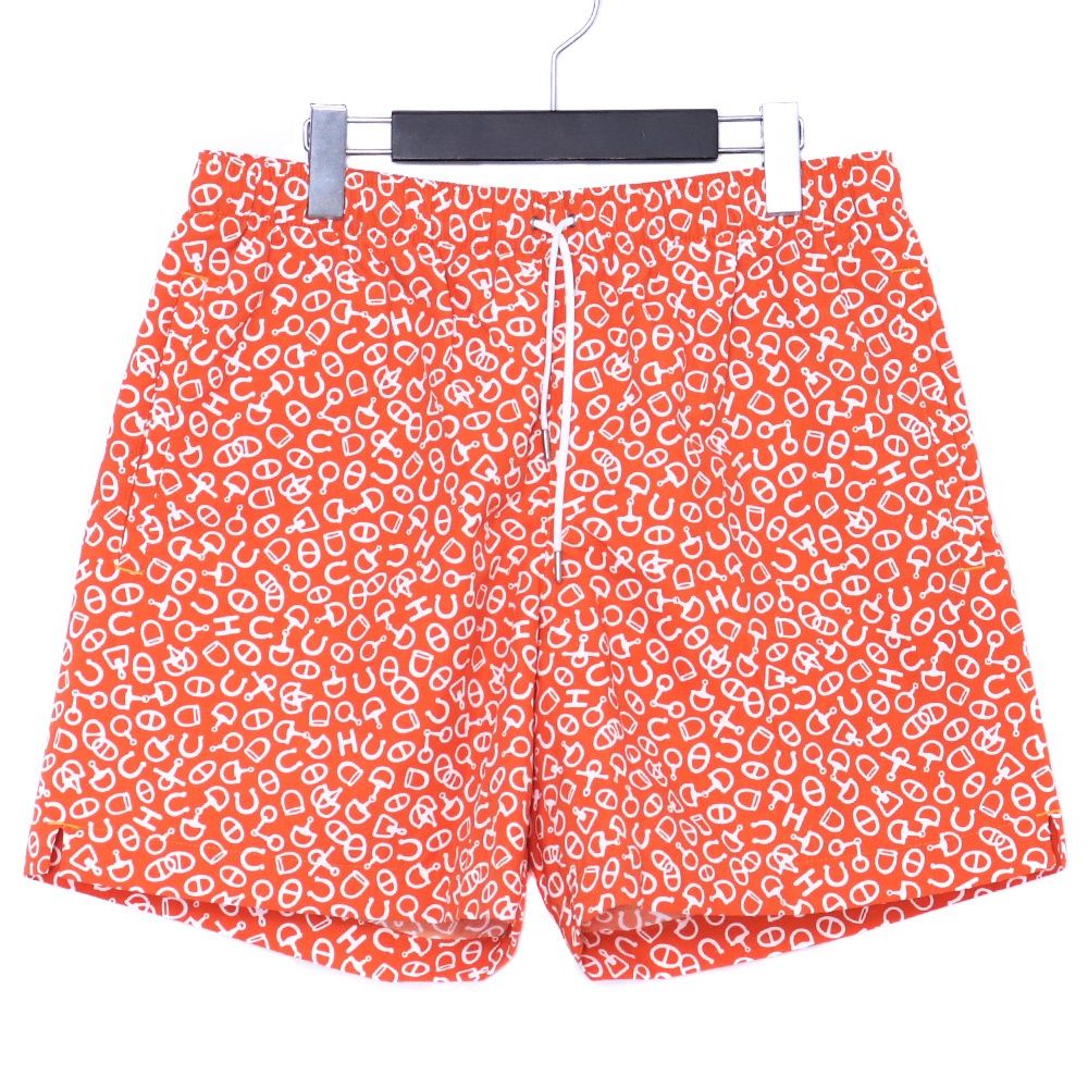 未使用 HERMES Pop Corn Swim Trunks Lサイズ オレンジ H558101H3