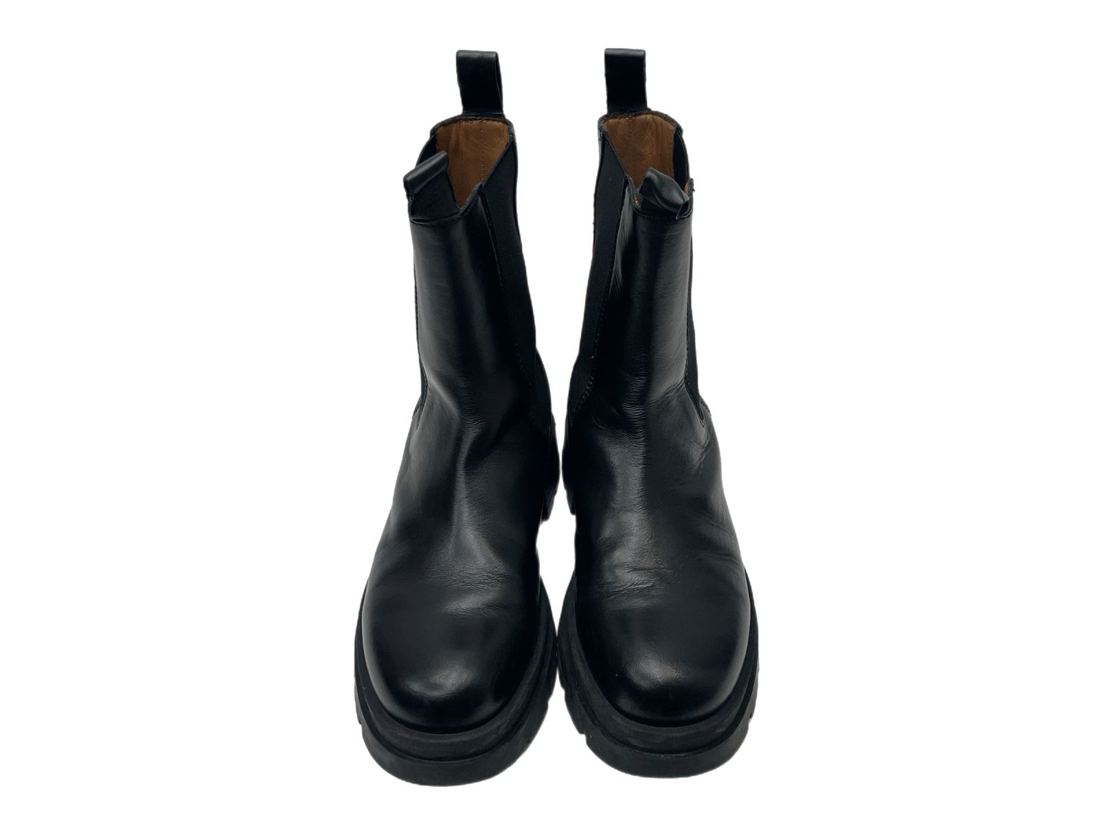 アンスクリア サイドゴア レザー ブーツ レディース靴 ブラック 37 24 cm 601 sh-64