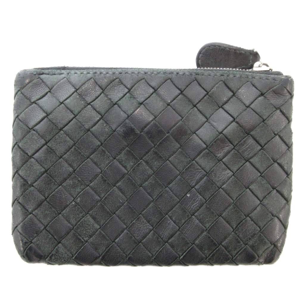 ボッテガヴェネタ BOTTEGA VENETA イントレチャート コインケース 小銭入れ キーリング付 レザー 本革 黒