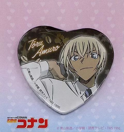 中古】バッジ・ピンズ 安室透 ハート型缶バッジ 「名探偵コナンプラザ