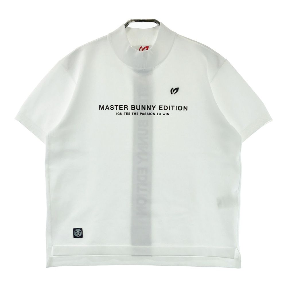 サイズ 0 MASTER BUNNY EDITION マスターバニーエディション 2025年 ハイネック 半袖ニットシャツ ホワイト系 ゴルフウェア レディース ストスト