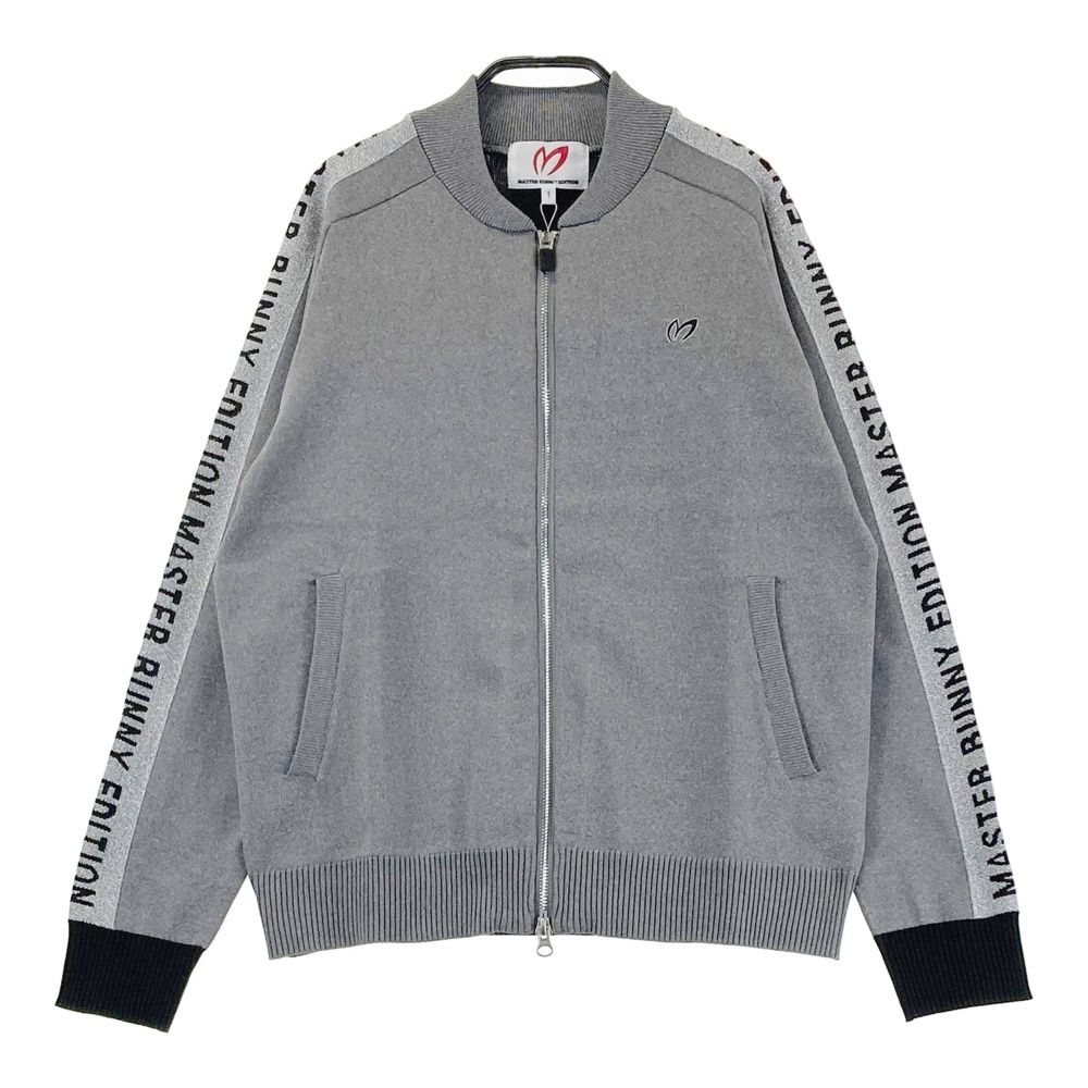 サイズ 1 MASTER BUNNY EDITION マスターバニーエディション 2025年モデル ニットジップジャケット ロゴライン グレー系 ゴルフウェア レディース ストスト