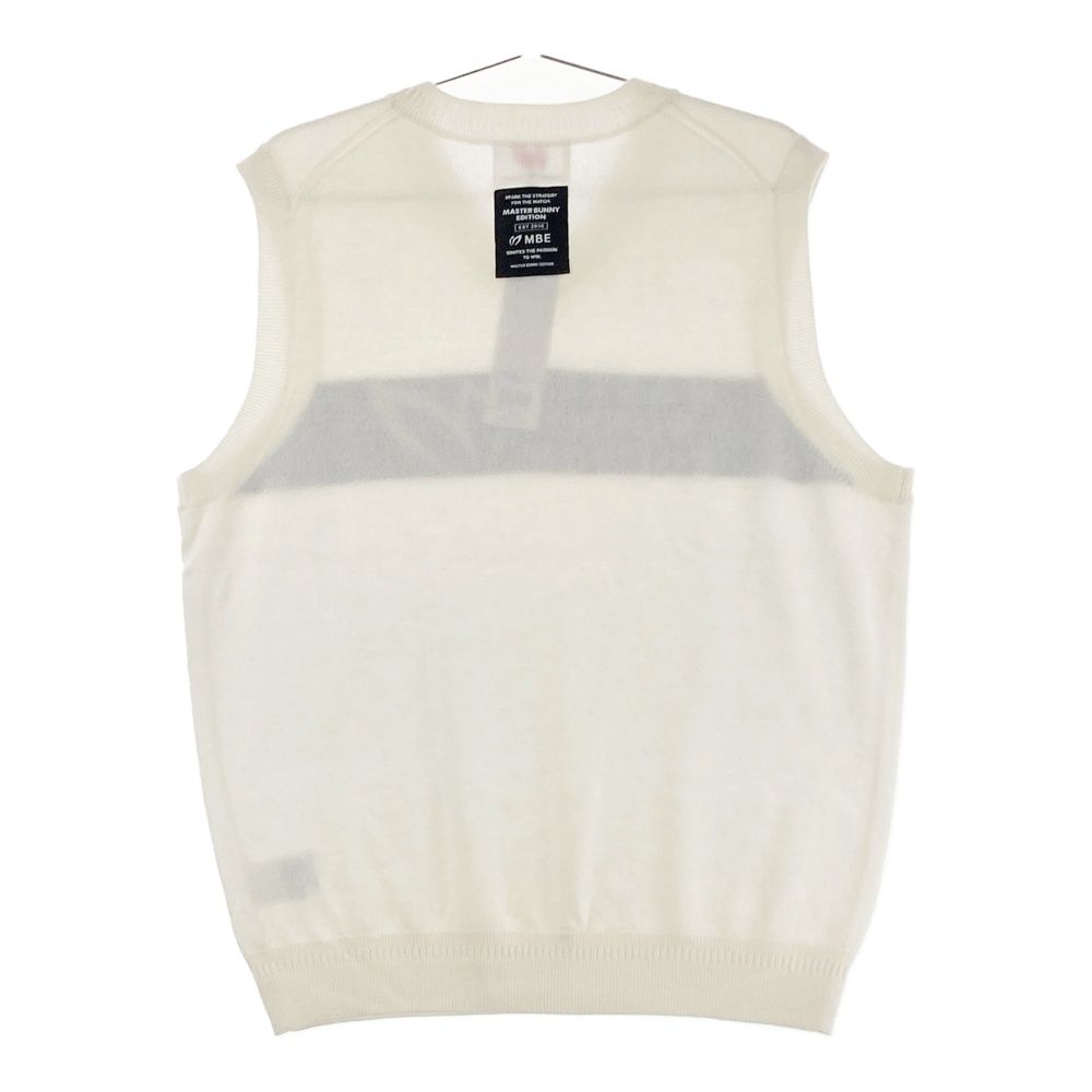 サイズ 5 MASTER BUNNY EDITION マスターバニーエディション 2025年モデル カシミヤ ニットベスト ホワイト系 ゴルフウェア メンズ ストスト
