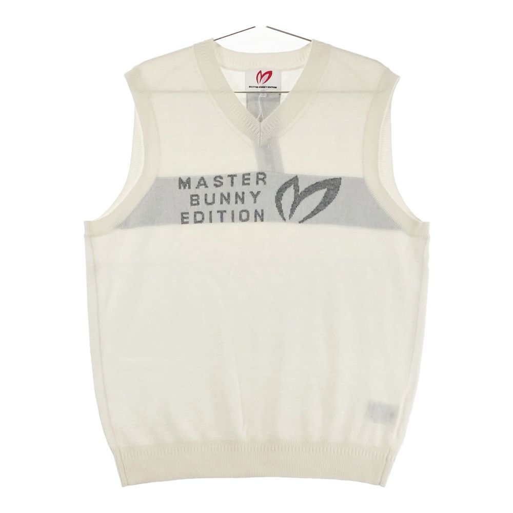 サイズ 5 MASTER BUNNY EDITION マスターバニーエディション 2025年モデル カシミヤ ニットベスト ホワイト系 ゴルフウェア メンズ ストスト