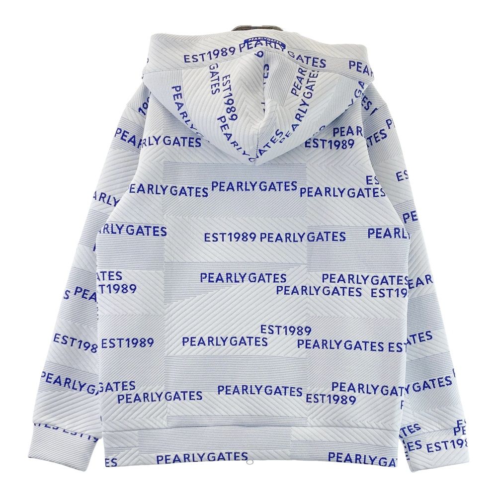 サイズ 2 PEARLY GATES パーリーゲイツ 2025年モデル 長袖ジップパーカー ロゴ柄 ホワイト系 ゴルフウェア レディース ストスト