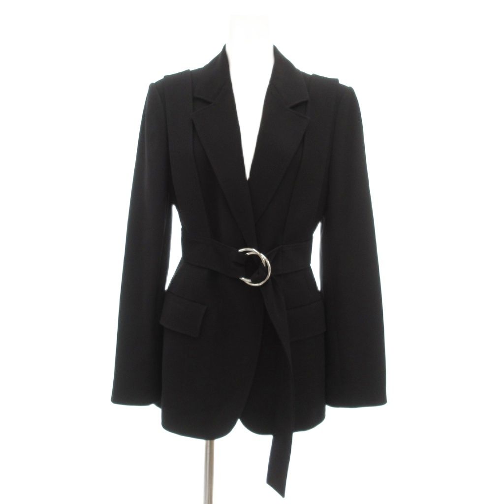 【中古】アディアム ADEAM ジャケット ベルトデザイン 総裏地 0 黒 ブラック 41819 /UO レディース アディアム ADEAM ジャケット ベルトデザイン 総裏地 0 黒 ブラック