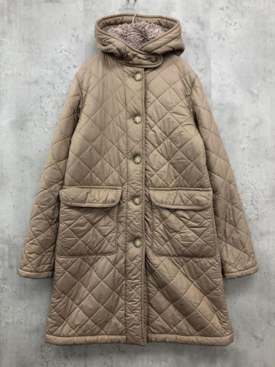 MACKINTOSH キルティングコート フード 裏地ボア 黒 S MACKINTOSH