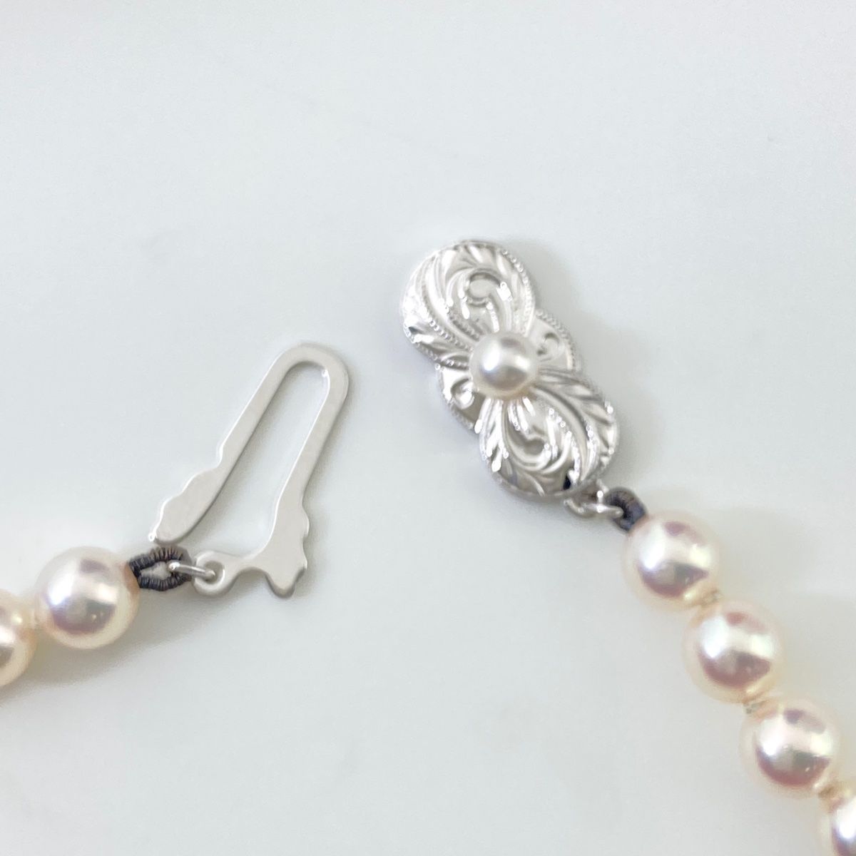 在庫一掃】 ミキモト MIKIMOTO パール デザインネックレス SILVER