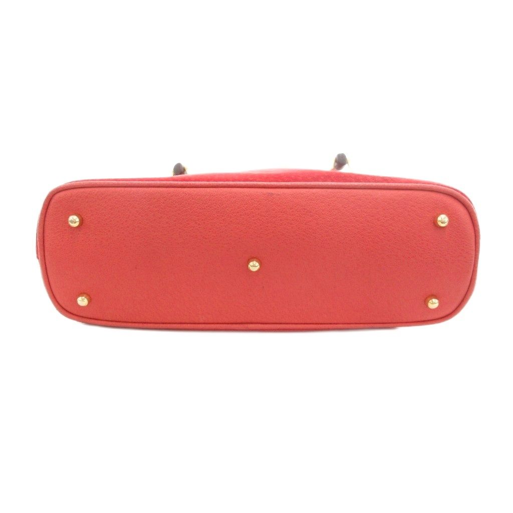 グッチ GUCCI バンブー ハンドバッグ スエード レッド /UO