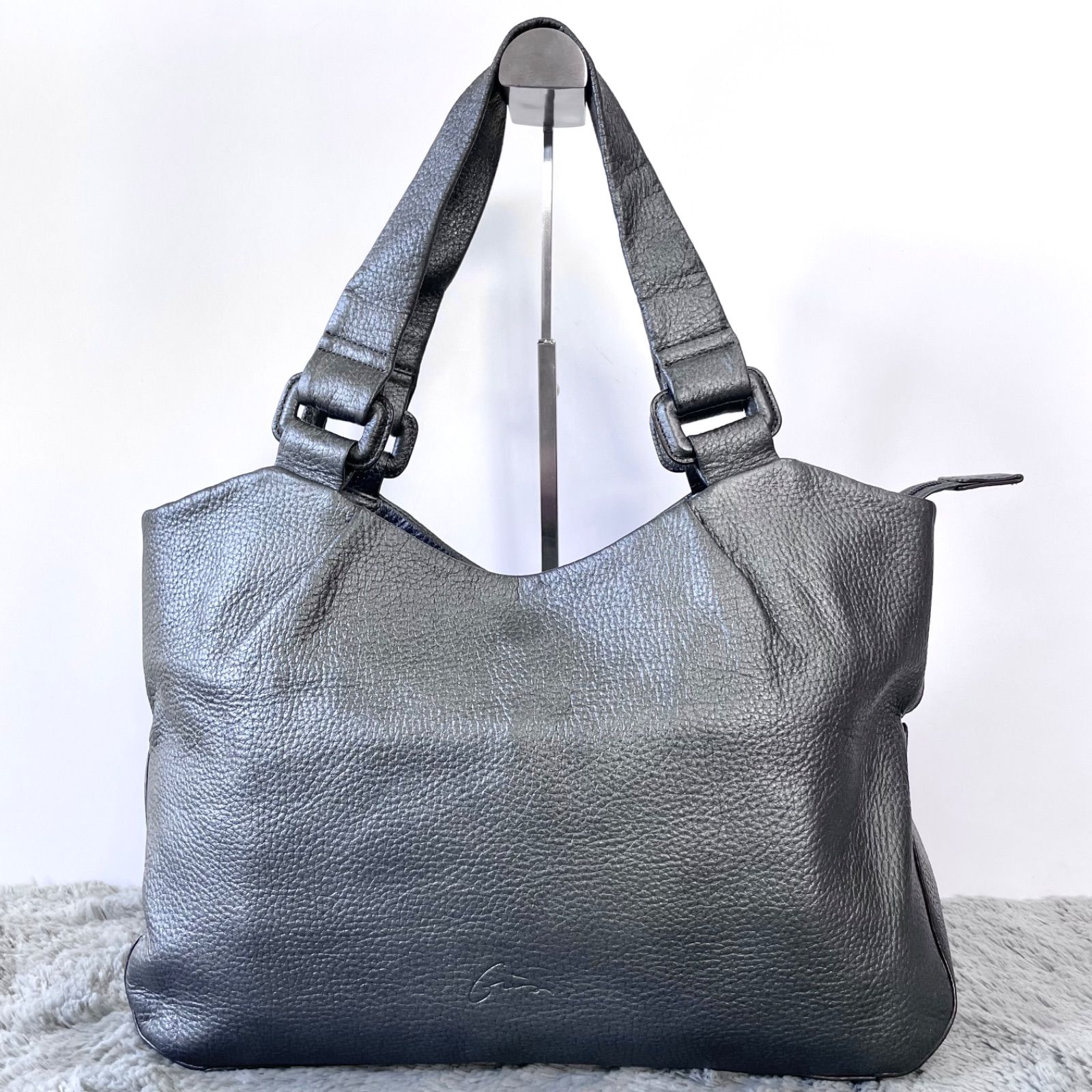 極美品✨GRES グレ トートバッグ ハンドバッグ シュリンクレザー シボ