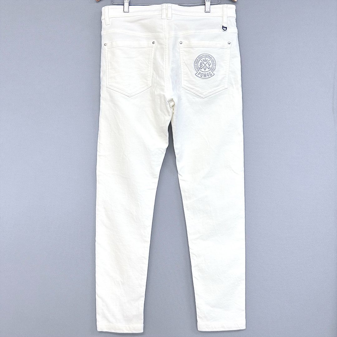 パーリーゲイツ パワフルコットンストレッチパンツ サイズ5 ホワイト系