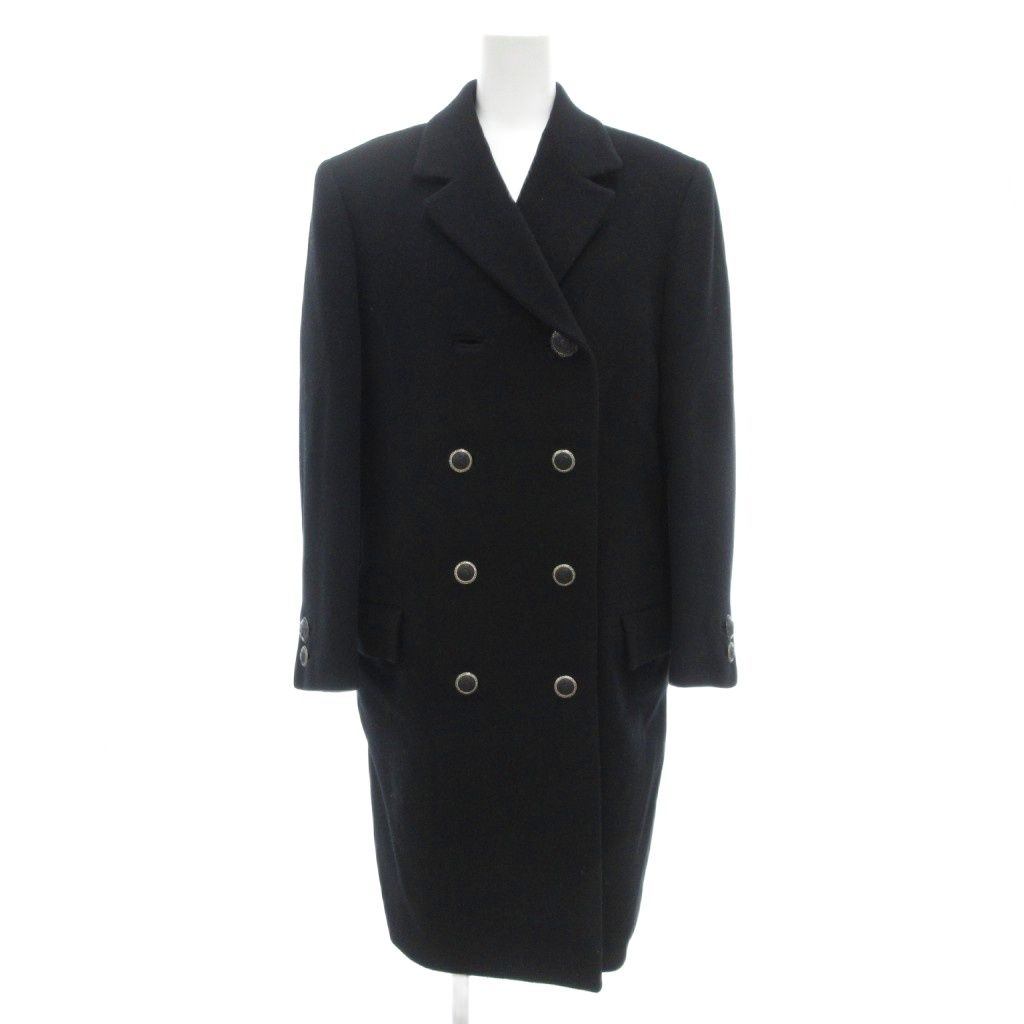 GIANNI VERSACE 黒 ダブルブレスト コート ジャンニヴェルサーチ ヴェルサーチェ GIANNI VERSACE ダブルブレスト