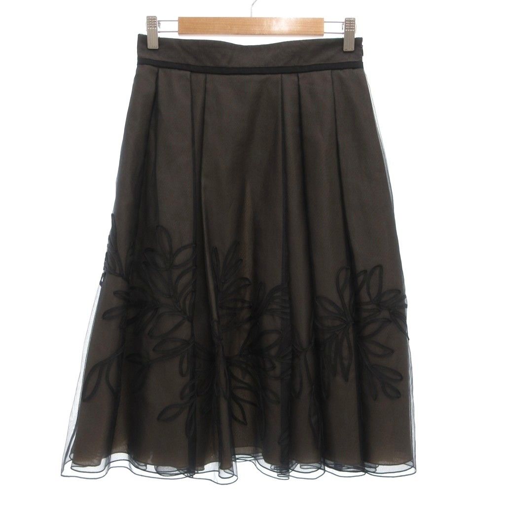 フォクシー FOXEY フレアスカート 絹 シルク ひざ丈 ファッション  