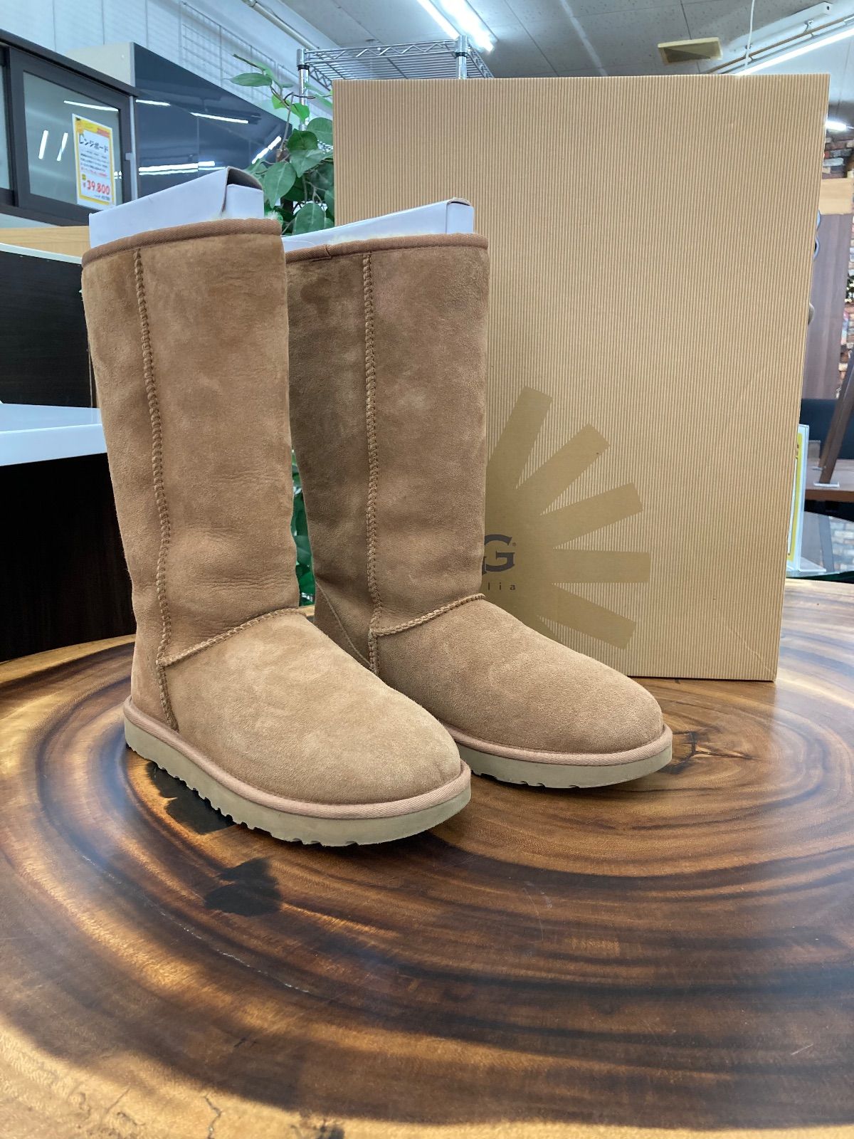 UGG アグ N 5815 クラシック トール シープスキン ムートン ブーツ ブラウン 24 cm 衣料品