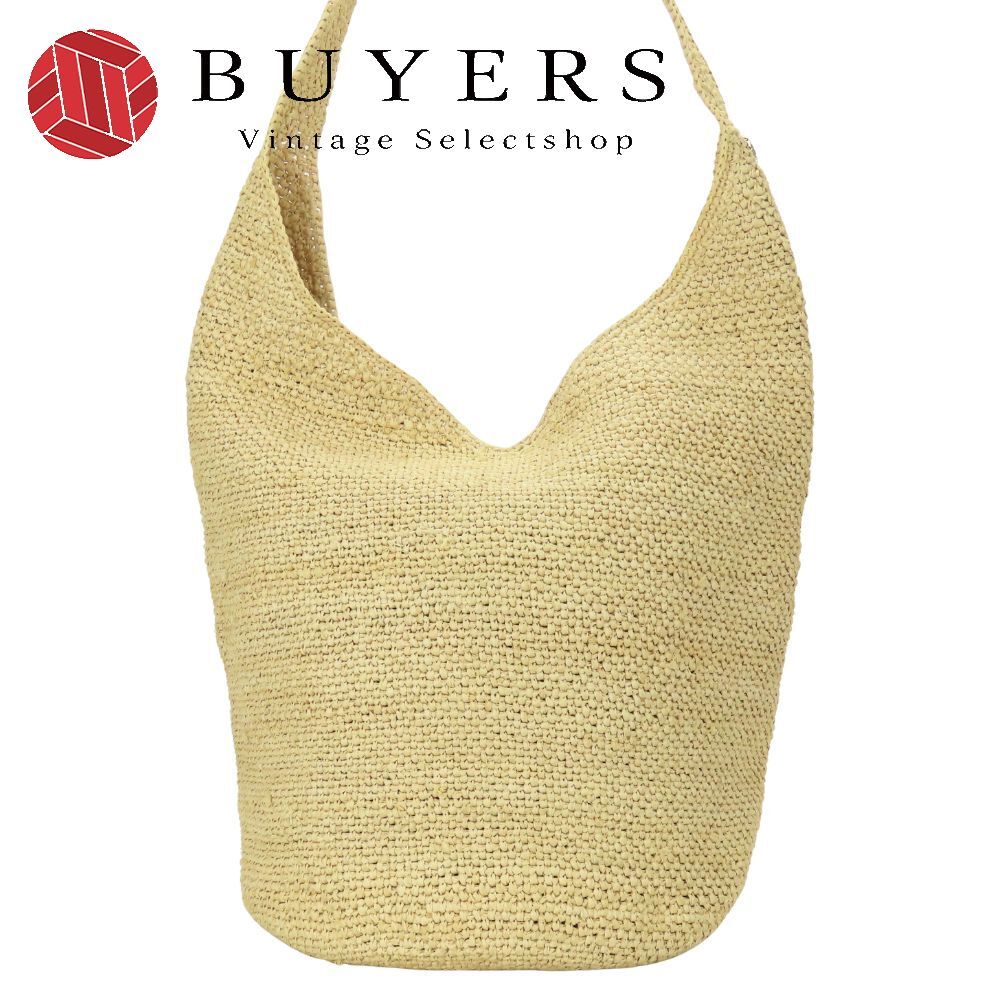 ヘレンカミンスキー　レザーハンドル　ラフィア ショルダーバッグ　ベージュ 中古】 ヘレンカミンスキー ショルダーバッグ ラフィア レザー