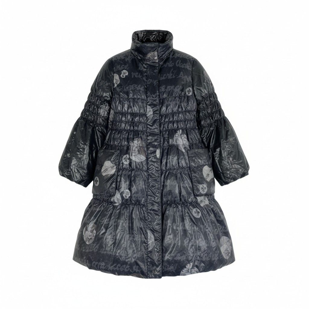 美品✨トクコプルミエヴォル ダウンコート ロング丈 裏地総柄 グリーン M相当 44L12 TOKUKO 1er VOL トクコプルミエヴォル 総柄コート ダウンコート