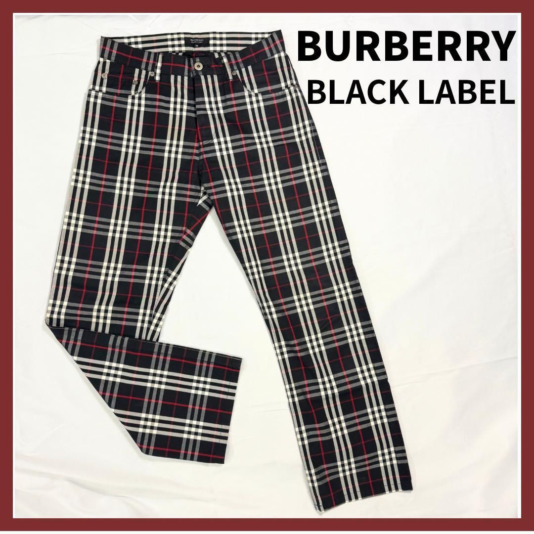 【限定価格】BURBERRY BLACK LABELノバチェック メガチェック BURBERRY バーバリーBLACK LABEL パンツ チノパン チェック柄 - メルカリ