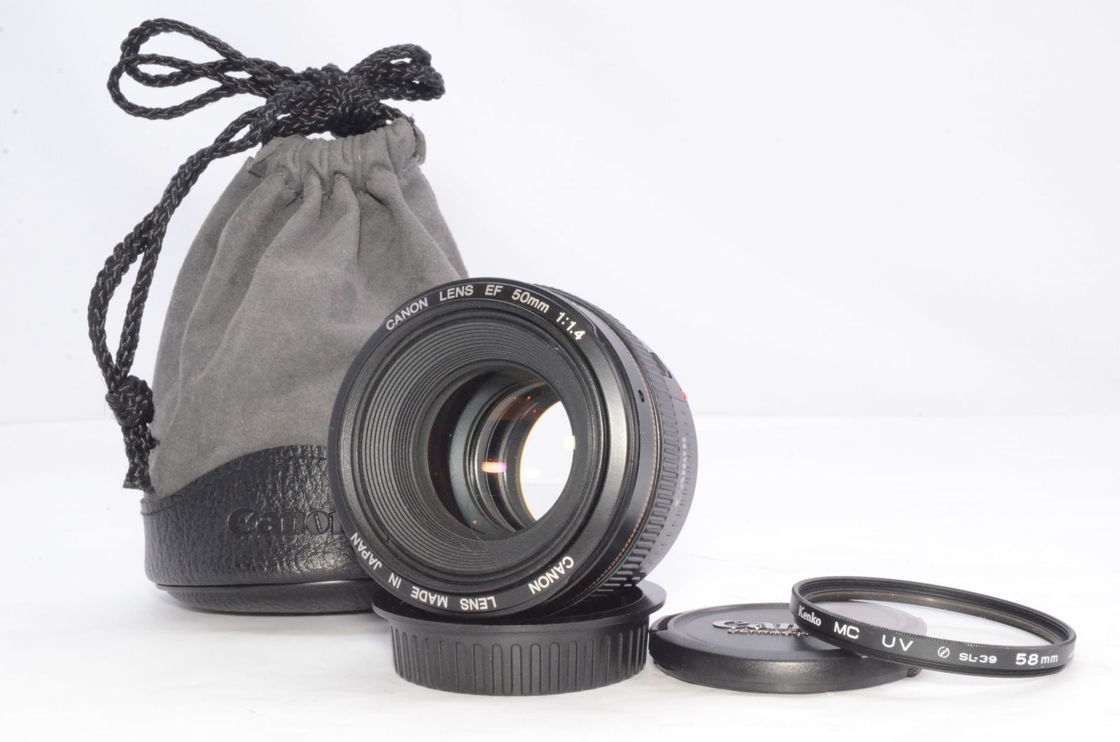 レンズポーチ、フィルターつき実用品】Canon キャノン EF50mm F1.4 USM