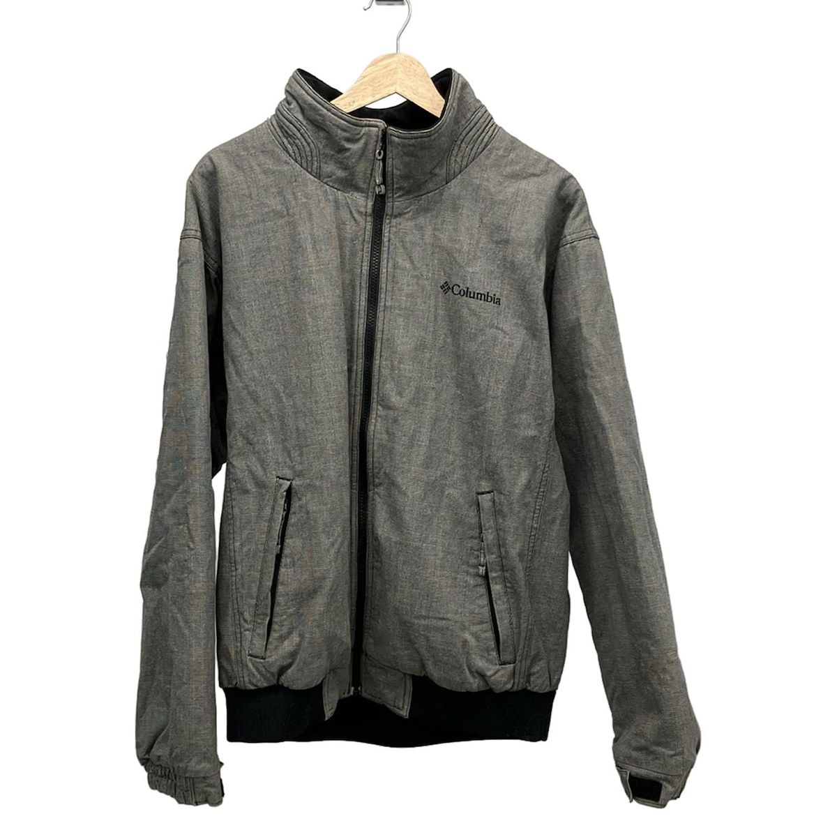 columbia(コロンビア) ブルゾン サイズＬ L メンズ美品 黒×グレー×ブルー ジップアップ/チェック柄/秋物/冬物