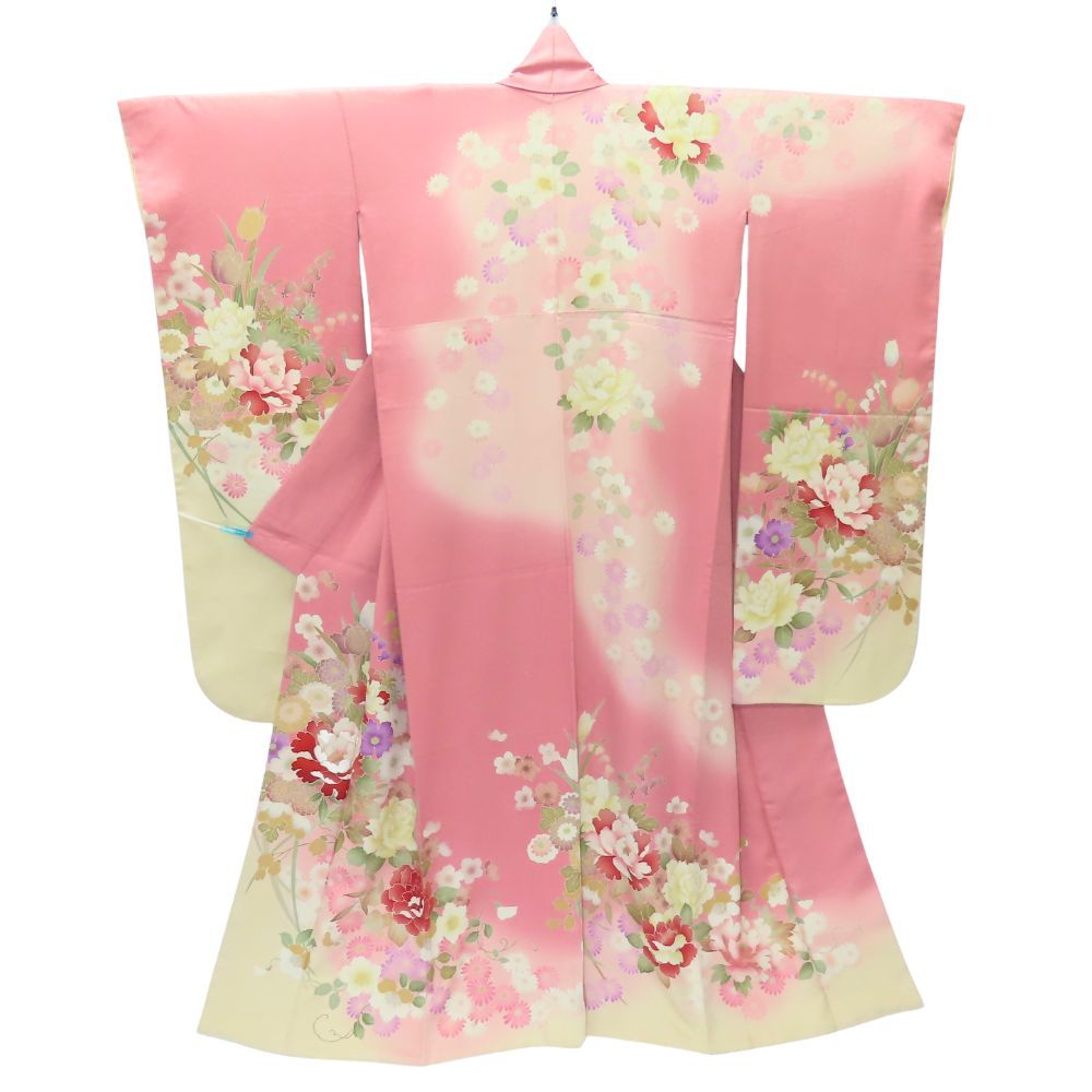 振袖 正絹 金銀糸除く ピンク 成人式 チューリップ スズラン 和装 呉服 和服 きもの レディース 女性