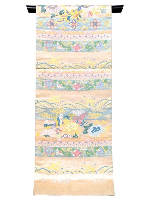 新品特撰西陣伝統工芸名門田中織物☆変わり王朝市松総唐織正倉院文様多色織袋帯 新品特撰西陣伝統工芸名門田中織物☆変わり王朝市松総唐織正