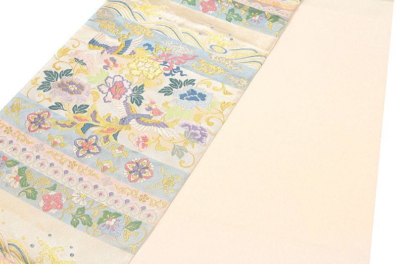 記念感謝祭【仕立無料】西陣特撰織多色唐織王朝工芸横段花鳥文☆伝統