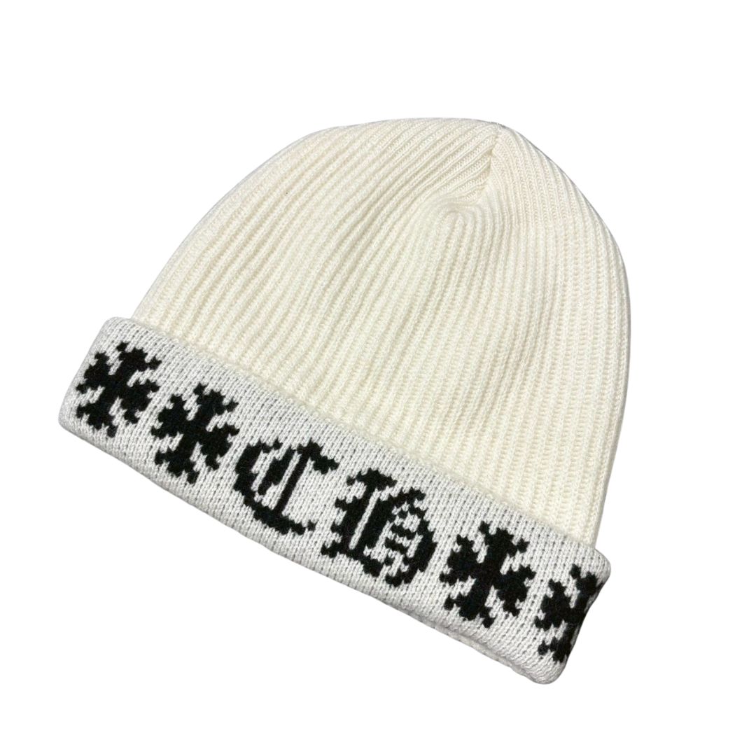 クロムハーツ Chrome Hearts BIG DADDY CASHMERE BEANIE WHITE