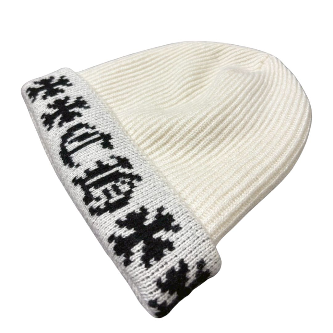 クロムハーツ Chrome Hearts BIG DADDY CASHMERE BEANIE WHITE
