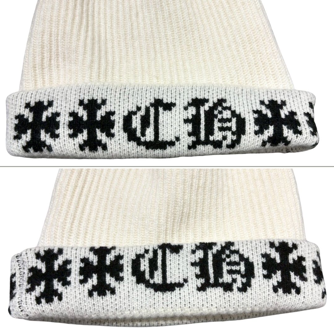 クロムハーツ Chrome Hearts BIG DADDY CASHMERE BEANIE WHITE