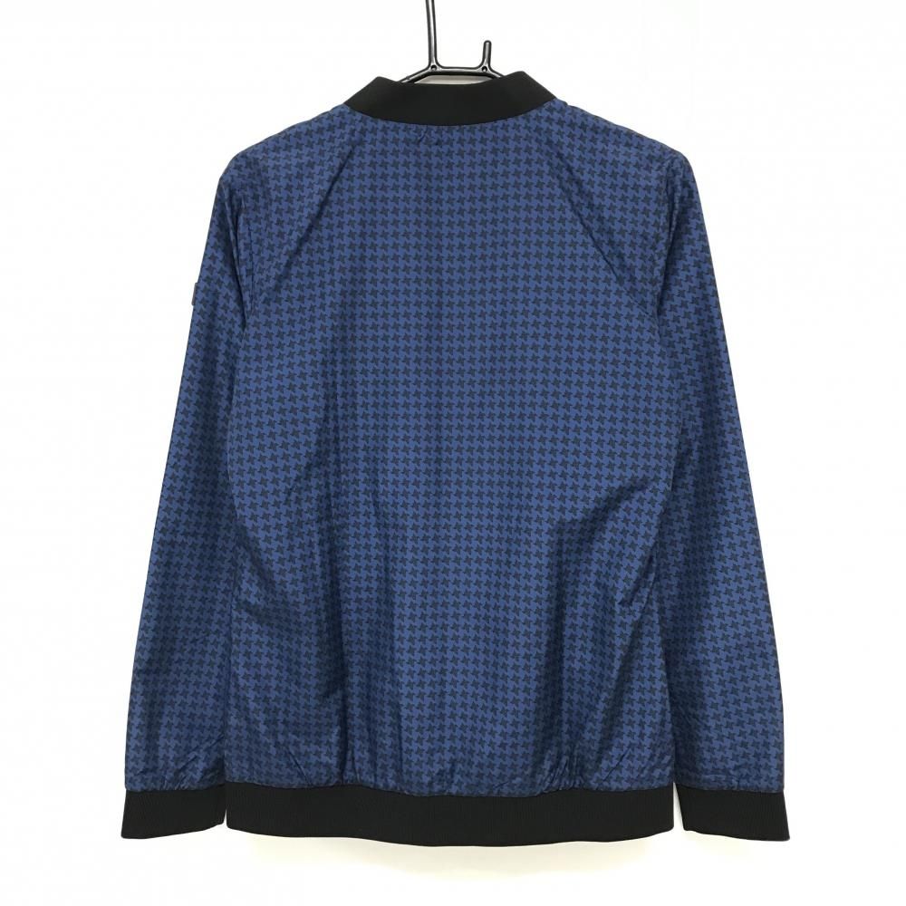 超美品】カッパ ジャケット ブルー×黒 総柄 ロゴ白 ダブルジップ