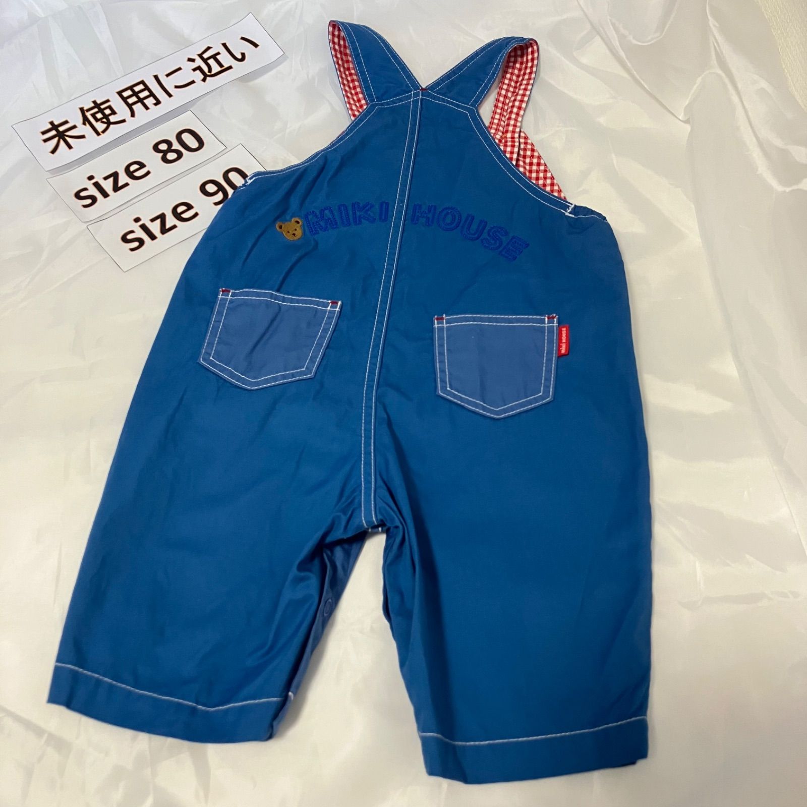 389ミキハウスmikihouse 80-90 size クラシックベアオーバーオール