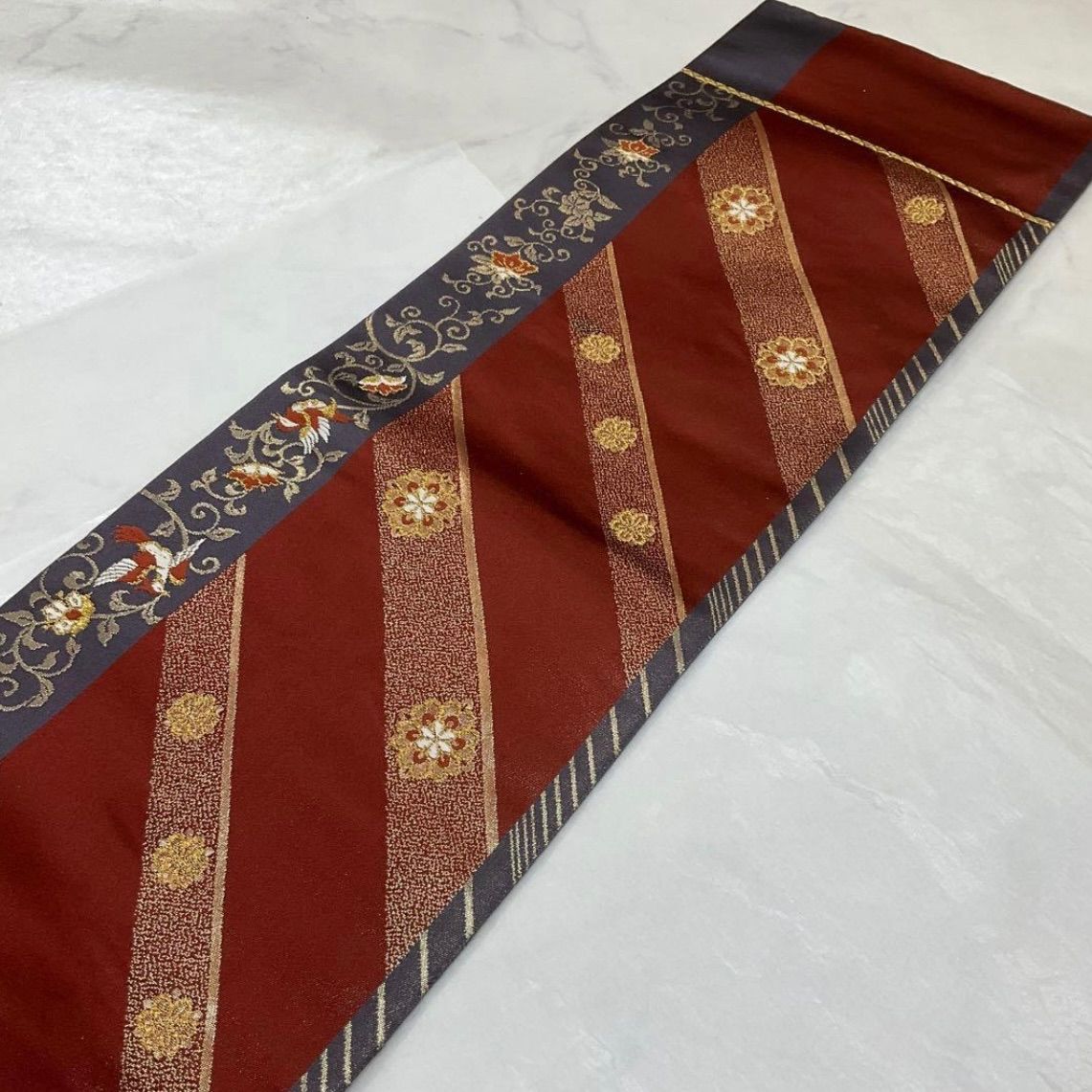  kimono one kimonoarisa 厳選 六寸帯 最 西陣織唐織 正絹 長尺 リバーシブル 462 cm 半巾 半幅 小袋帯 帯