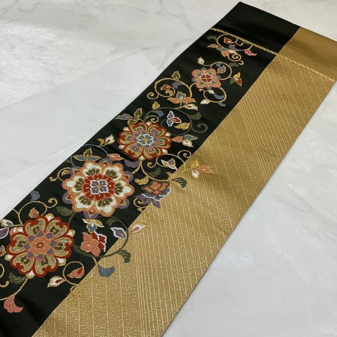 ●kimono one●kimonoarisa●厳選●六寸帯●最 西陣織唐織●正絹●長尺●リバーシブル●462 cm●