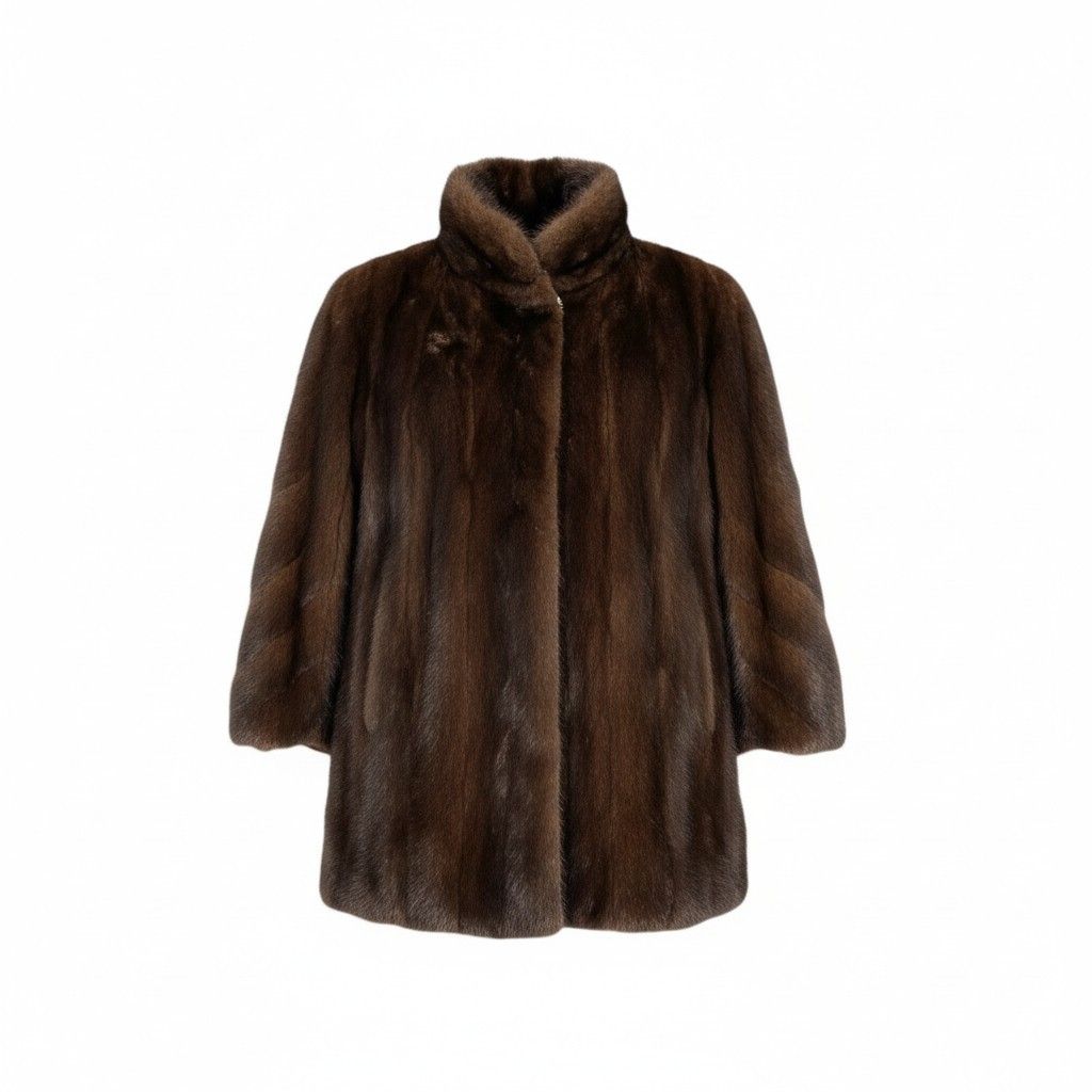 44L12 デミバフミンク ミンクコート セミロングコート 毛皮コート 袖