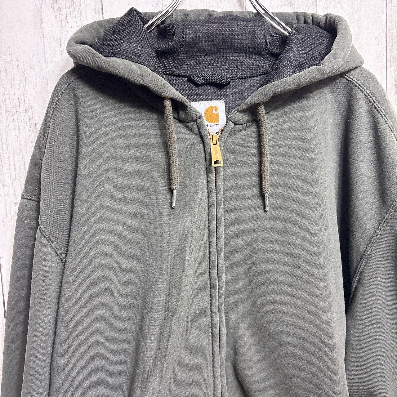 Carhartt グレー ジップアップジャケット XL Carhartt（カーハート） 古着 アクティブジャケット ダックフルジップ