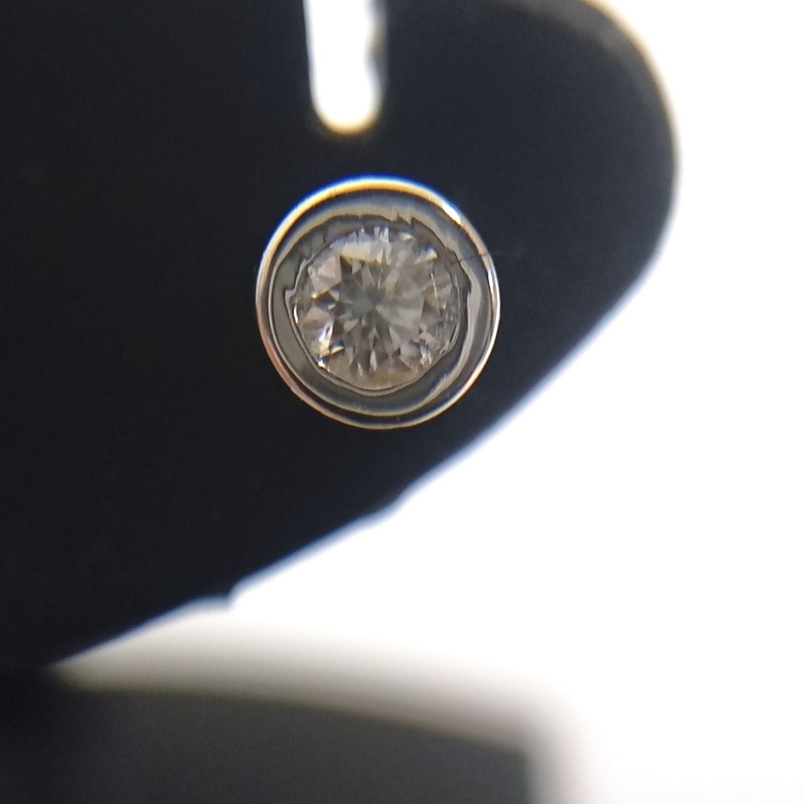 K14WG ピアス 刻印無し 鑑定済み ピアス 1Pダイヤ 総重量1.17g