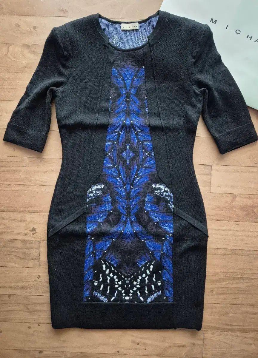 itMICHAA ブラック 5分 袖 ONE PIECE