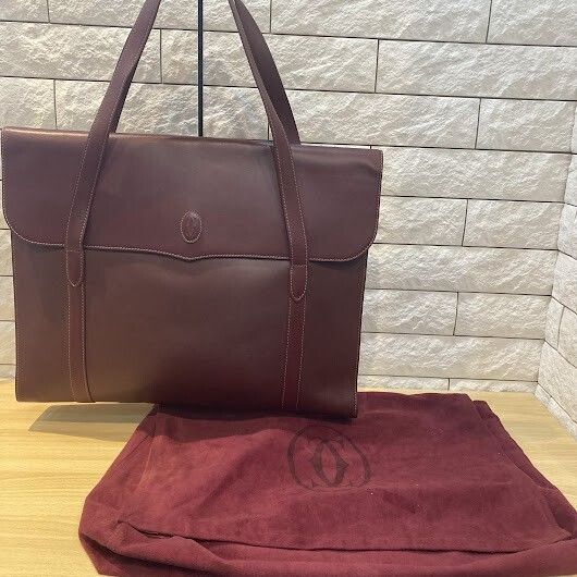 極美品 カルティエ Cartier マスト トートバッグ ボルドー A4収納可
