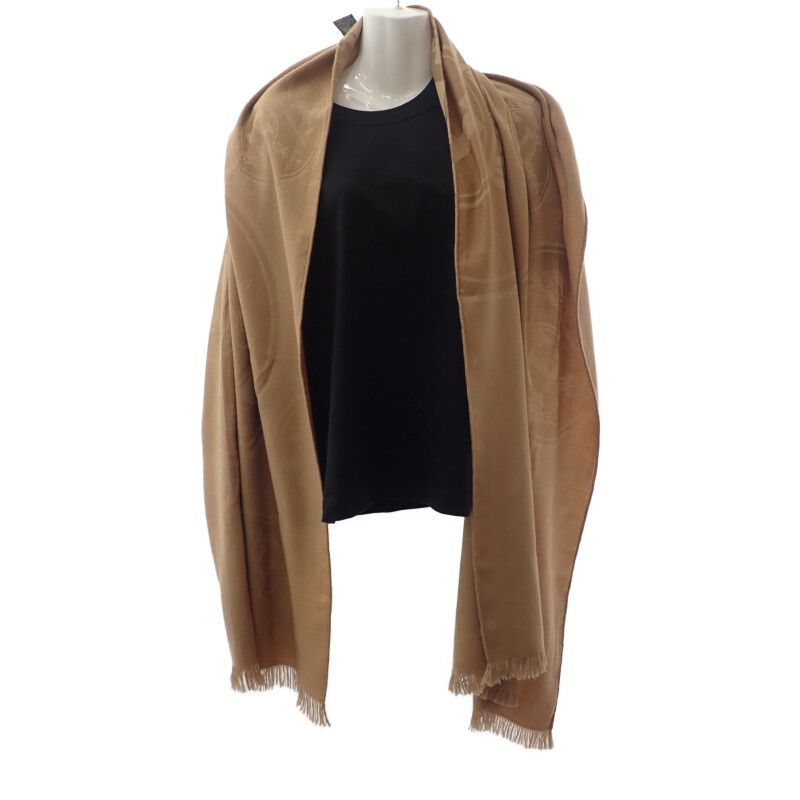 ☆美品☆HERMES ニューリブリス 大判ストール カシミア シルク ベージュ エルメス HERMES ニュー・リヴリス 大判ストール ベージュ H262494S_A3