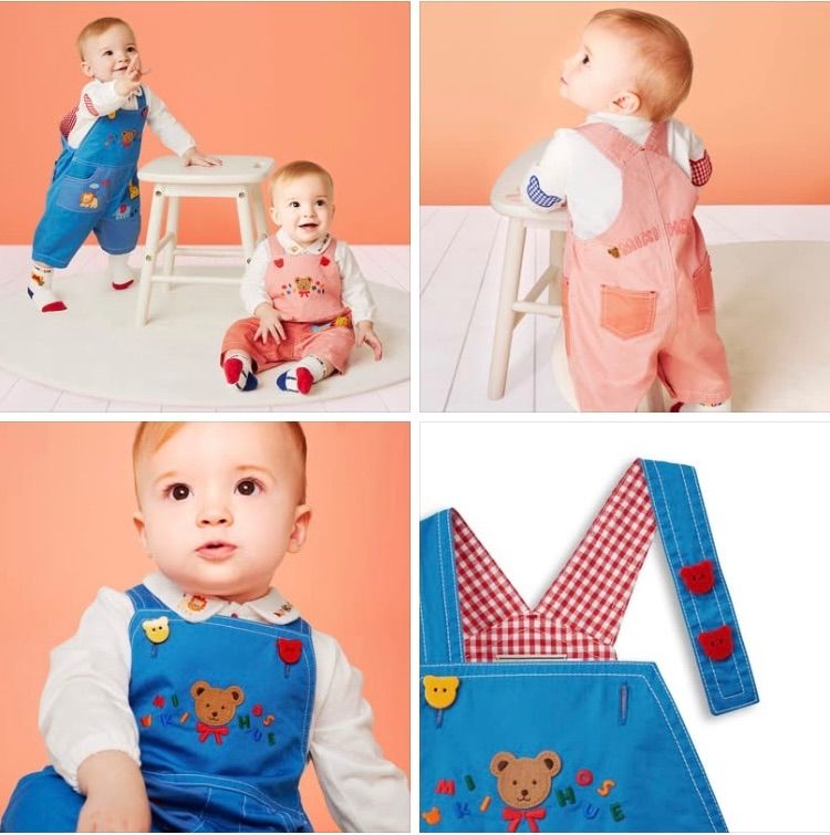  389ミキハウスmikihouse 80-90 size クラシックベアオーバーオール パンツ ボトムス