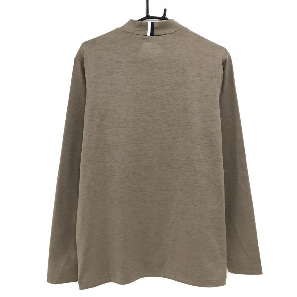 超美品】ニューバランスゴルフ 長袖ハイネックシャツ ブラウン×白 胸元