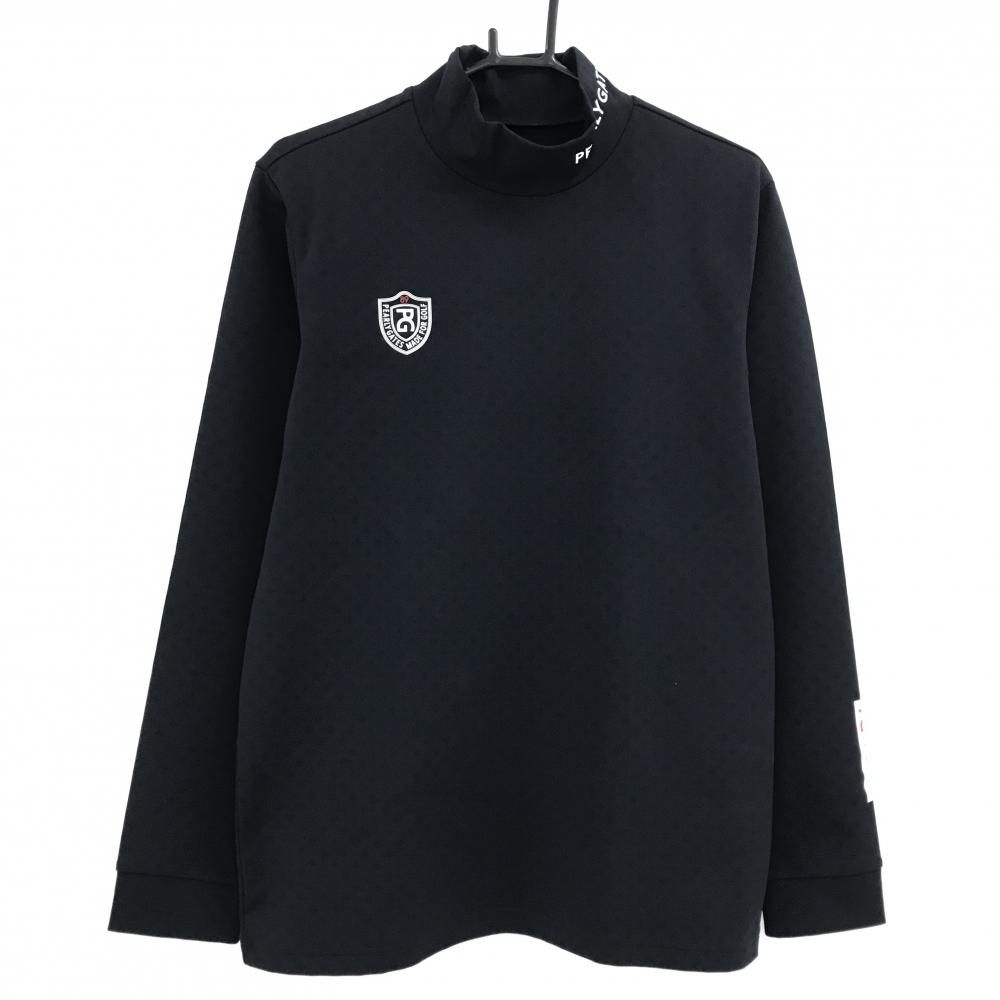 超美品】パーリーゲイツ 長袖ハイネックシャツ ダークネイビー ロゴ白