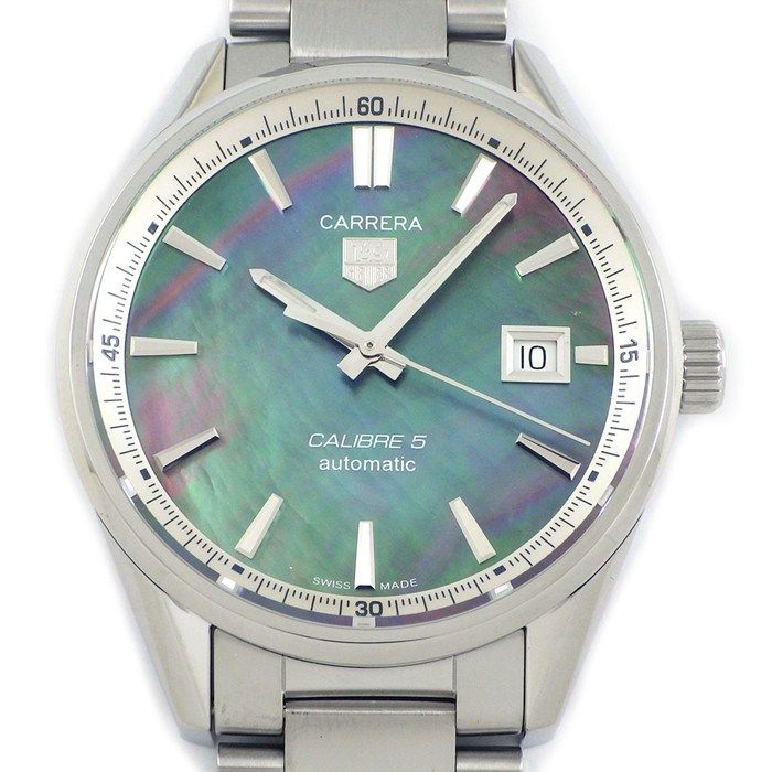 タグ ホイヤー TAG Heuer 腕時計 カレラ キャリバー5 WAR 211 G.BA 0782 ブラックシェル文字盤 日本500本 モデル デイト 裏スケ SS 自動巻き 箱 保付き