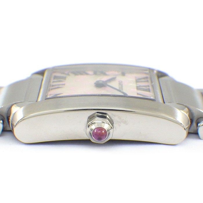 カルティエ Cartier 腕時計 タンクフランセーズ SM ハッピーバースデー シルバー文字盤 2006年 X mas モデル ローマンインデックス SS クオーツアナログ