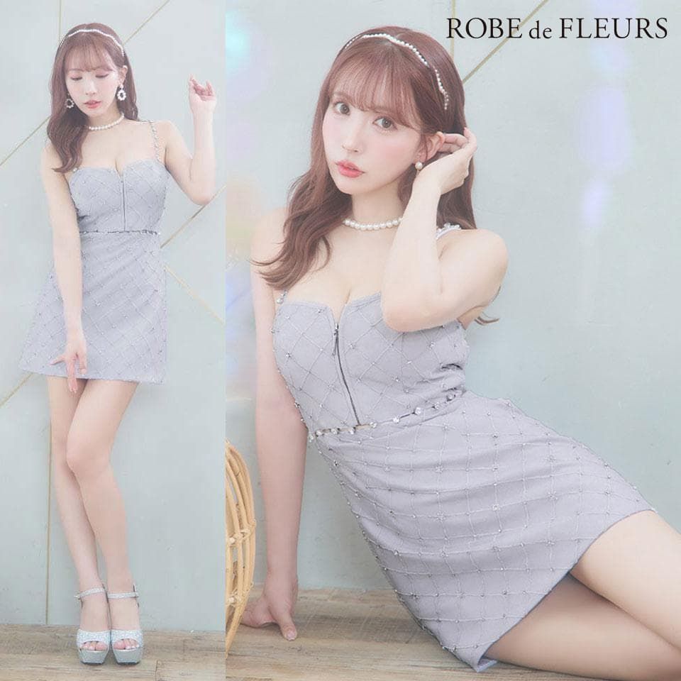 ROBE de FLEURS / ローブドフルール】クリスタルビジューキャミキャバ
