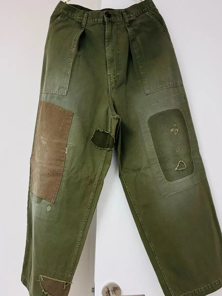 KAPITAL キャピタル ファティーグ パンツ ズボン ヘリンボーン パッチ