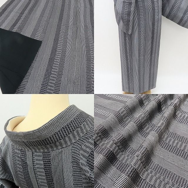 六花-RIKKA- 美品 正絹 作家物落款 縦縞 小紋 手縫い仕立て 着物 A4159