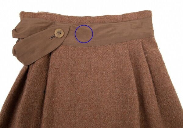 ヨーガンレールJURGEN LEHL カシミヤ混ウールハーフラップスカート 茶M