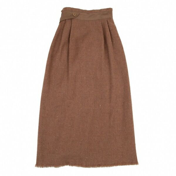 ヨーガンレール ウール コットン バルーン スカート ブラウン系　M ♪♪JURGEN LEHL ヨーガンレール レディース ロングスカート SIZE 最も